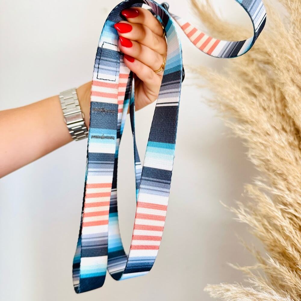 NEW LEEDS Jetty Blue White Orange Stripe Step Harness and 6โ Dog Leash $108 Set - Picture 6 of 11